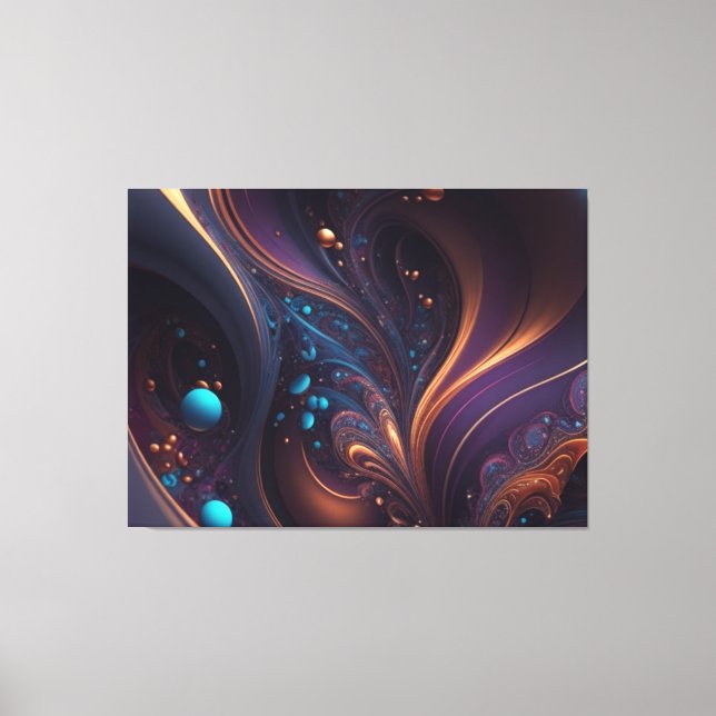 Farbenfrohe Wirbel Malerische Lila Leinwand Kunst, (Vorderseite)