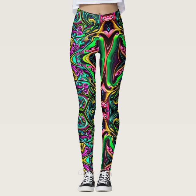 Farbenfrohe Wirbel mit farbenfrohen Farben wie Des Leggings (Vorderseite)