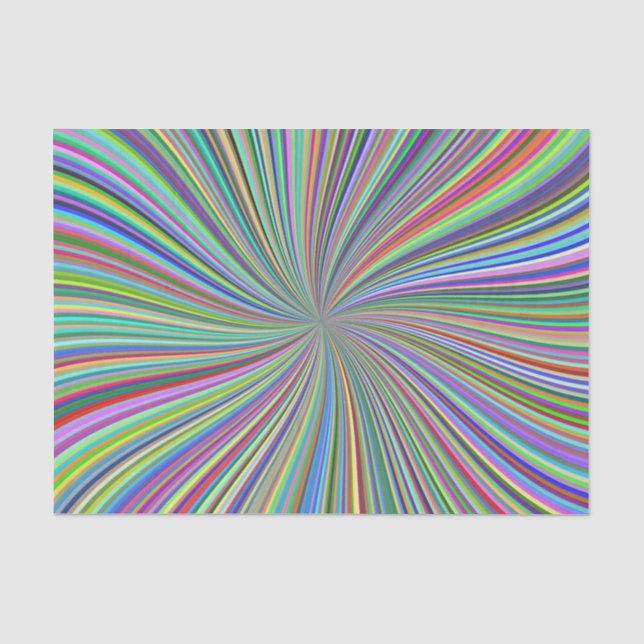 Farbenfrohe wirbelnde Ribbons Optische Spiralkunst Seidenpapier (Vorderseite)