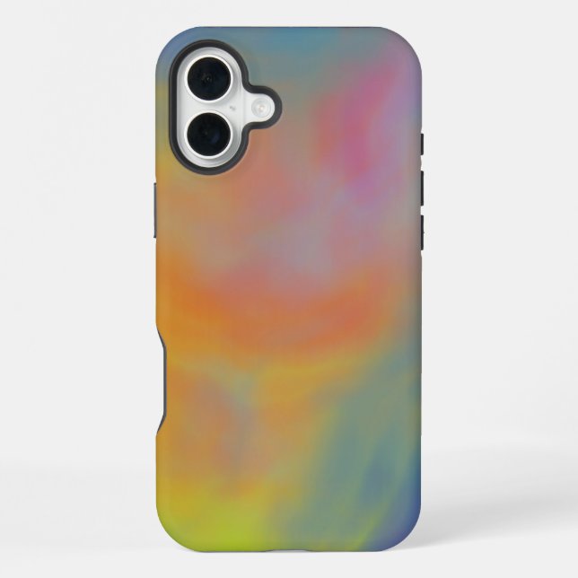 Farbenfrohe wirbelnde Wolken iPhone 16 Plus Hülle (Rückseite)