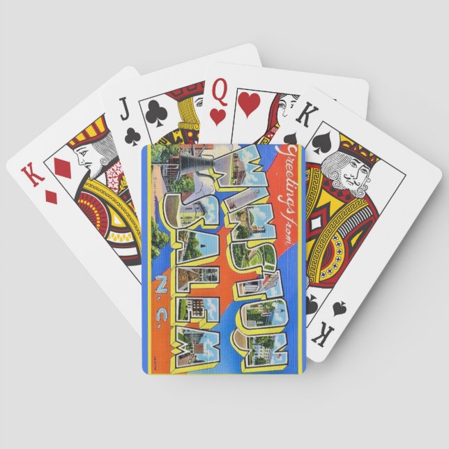 Farbenfrohe Wiston Salem NC Spielkarten (Rückseite)