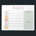 Farbenfrohe Woche auf einen Blick Notizblock<br><div class="desc">Farbenfrohe Woche auf einen Blick Editor</div>