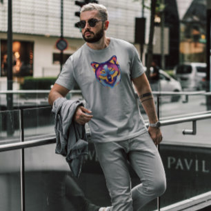 Farbenfrohe Wolf Wild Animal T-Shirt