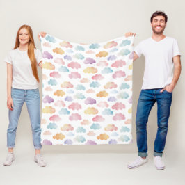 Farbenfrohe Wolken Babygeschenk Fleecedecke