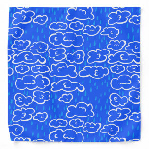 Farbenfrohe Wolken regnen Stormy Blue Pattern Halstuch