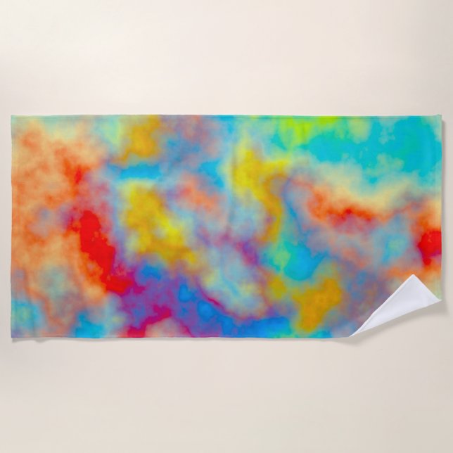 Farbenfrohe Wolken werfen Kissen Strandtuch (Vorderseite)