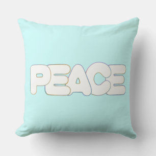 Farbenfrohe Word Peace Kontur Pilze Kissen