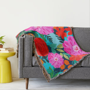 Farbenfrohe Wurfdecke, Farbblock Geschenkdecke Decke