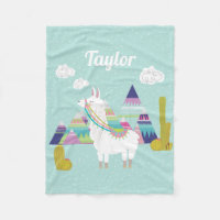 Farbenfrohe Wüste Alpaca Personalisiert Fleece Bla
