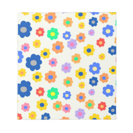 Farbenfrohe Y2K-Blume-Indie-Muster Notizblock