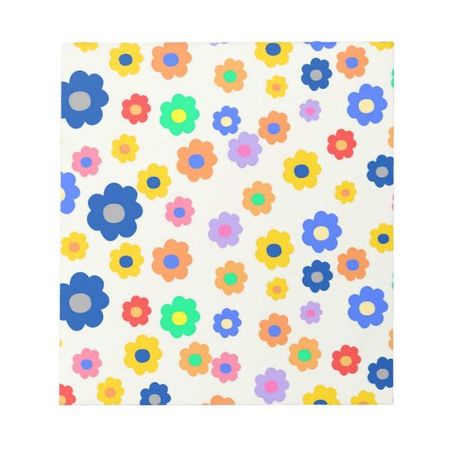 Farbenfrohe Y2K-Blume-Indie-Muster Notizblock (Vorderseite)