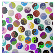Farbenfrohe Ying Yang Pattern