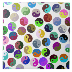 Farbenfrohe Ying Yang Pattern Fliese
