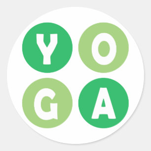 Farbenfrohe Yoga Letting Runder Aufkleber