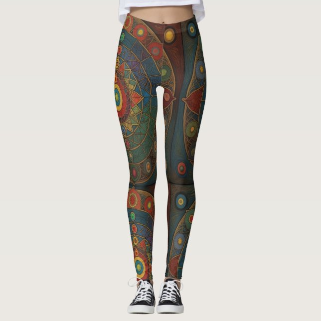 Farbenfrohe Yogahose Leggings (Vorderseite)