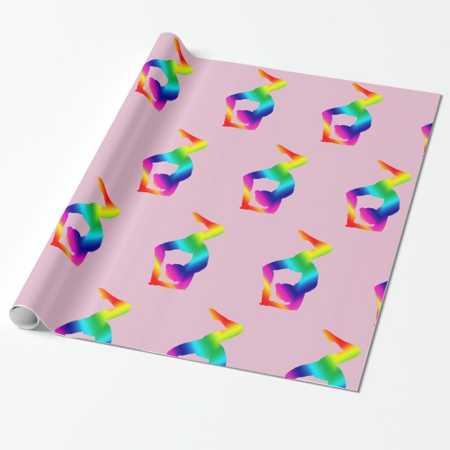 Farbenfrohe Yogaposition Geschenkpapier (Ungerollt)