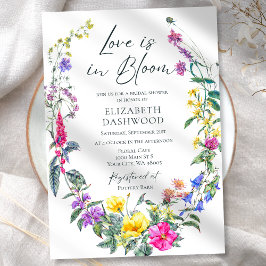 Farbenfrohe zarte Wildblumen Blumenkohl Brautparty Einladung