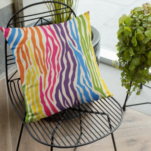 Farbenfrohe Zebra Muster Kissen