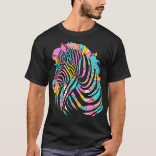 Farbenfrohe Zebra T-Shirt