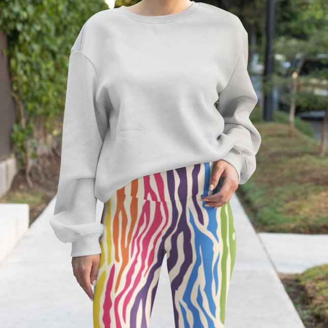 Farbenfrohe Zebra-Wildtiermuster Leggings (Von Creator hochgeladen)
