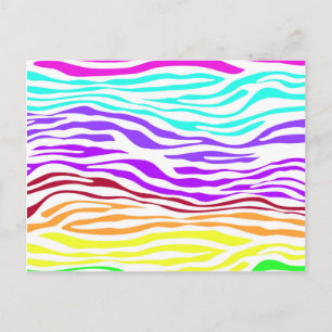 Farbenfrohe Zebrastreifen Postkarte