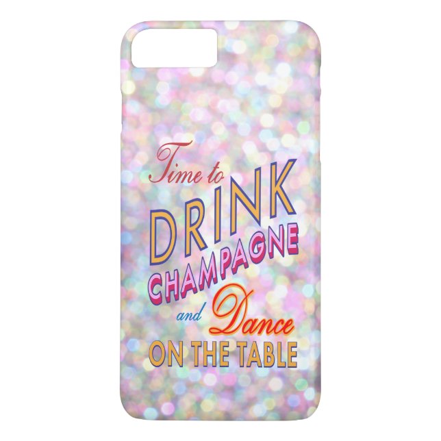 Farbenfrohe Zeit zum Trinken Champagner iPhone 7 P Case-Mate iPhone Hülle (Rückseite)