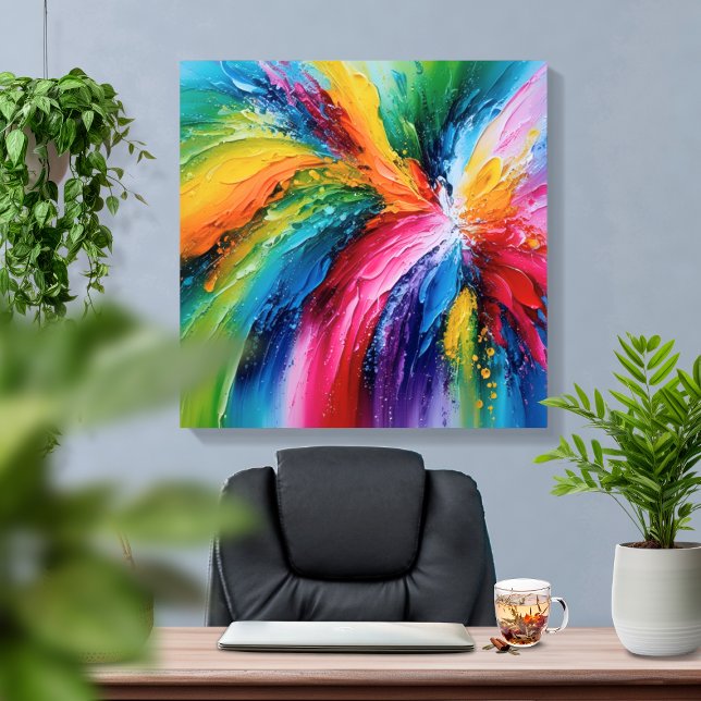 Farbenfrohe, zeitgenössische Abstrakte Kunst Leinwanddruck (Colorful Contemporary Abstract Art Canvas Print)