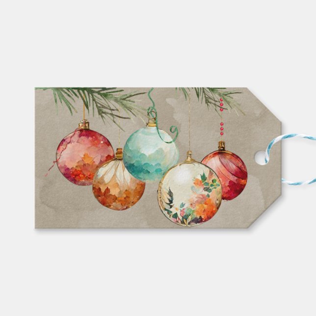 Farbenfrohe zeitgenössische Ornamente - Geschenk T Geschenkanhänger (Vorderseite (Horizontal))
