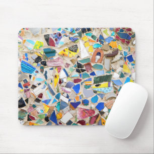 Farbenfrohe zerbrochene Keramik-Wandbild sehr unge Mousepad