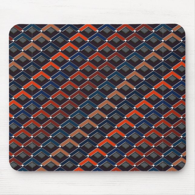 Farbenfrohe Zickzack-Karo-Schritte Mousepad (Vorne)