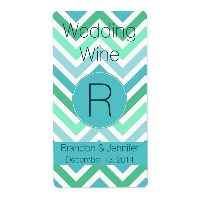 Farbenfrohe Zickzack Monogramm-Hochzeitsnadel (Vorne)