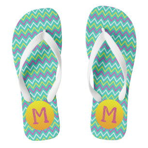 Farbenfrohe Zickzackstreifen Flip Flops