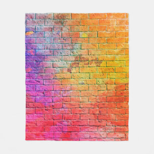 Farbenfrohe Ziegelwand Hintergrundwand,Farbe,Hinte Fleecedecke