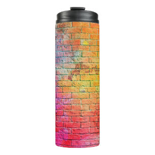 Farbenfrohe Ziegelwand Hintergrundwand,Farbe,Hinte Thermosbecher