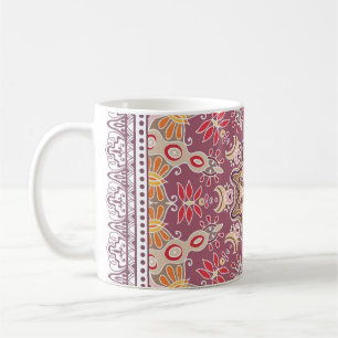 Farbenfrohe Zierdoodle: Symmetrisches Spitzenmuste Kaffeetasse