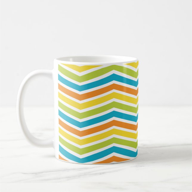 Farbenfrohe ZigZag Lines Kaffeetasse (Links)