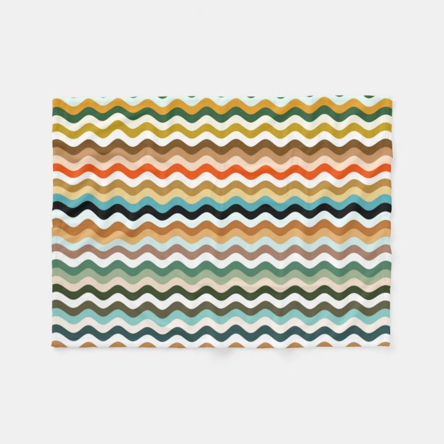 Farbenfrohe Zigzag mehrfarbiges Muster Fleecedecke (Vorderseite (Horizontal))