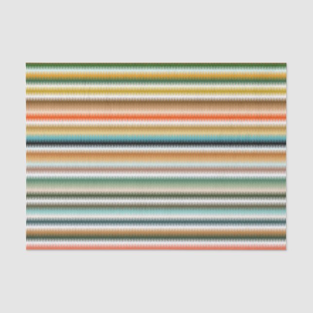 Farbenfrohe Zigzag mehrfarbiges Musterteppichpapie Seidenpapier (Vorderseite)