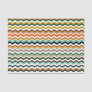Farbenfrohe Zigzag mehrfarbiges Musterteppichpapie Seidenpapier