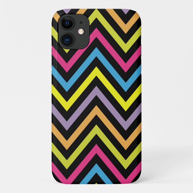 Farbenfrohe Zigzag, Regenbogen Zigzag, farbenfrohe Case-Mate iPhone Hülle (Rückseite)