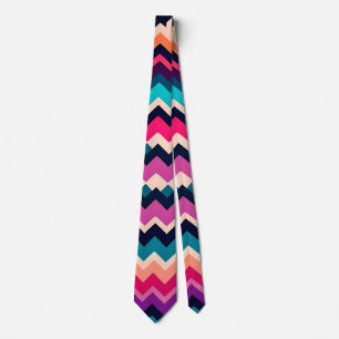 Farbenfrohe Zigzag Zickzack Muster Krawatte