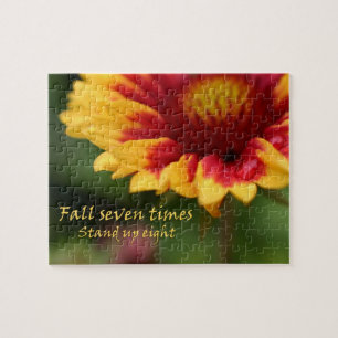 Farbenfrohe Zinnia-Blume-Puzzle