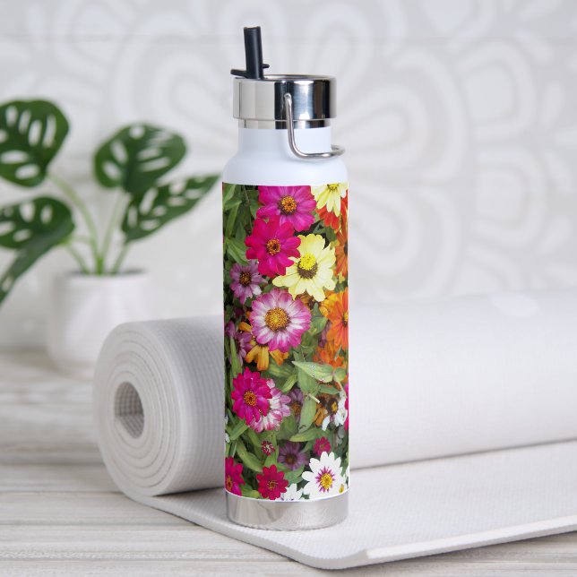 Farbenfrohe Zinnia Garden Trinkflasche (Yoga)