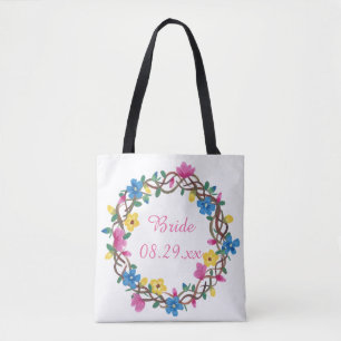 Farbenfrohe Zirkel Wrathe von Blume Brautgetaschen Tasche