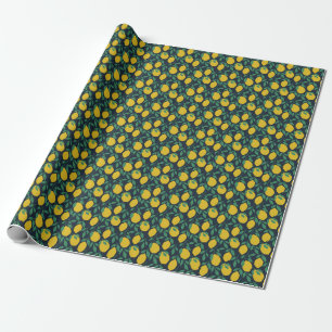 Farbenfrohe Zitronen: Handgezogene Dynamik. Geschenkpapier