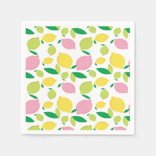 Farbenfrohe Zitronen Rosa gelbe Limonade Serviette