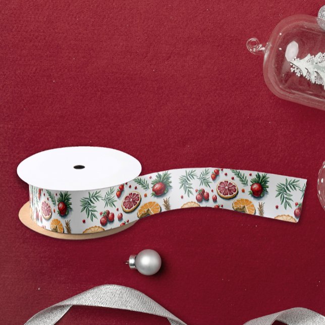 Farbenfrohe Zitrusfrüchte Weihnachtskekse Muster Satinband (Von Creator hochgeladen)