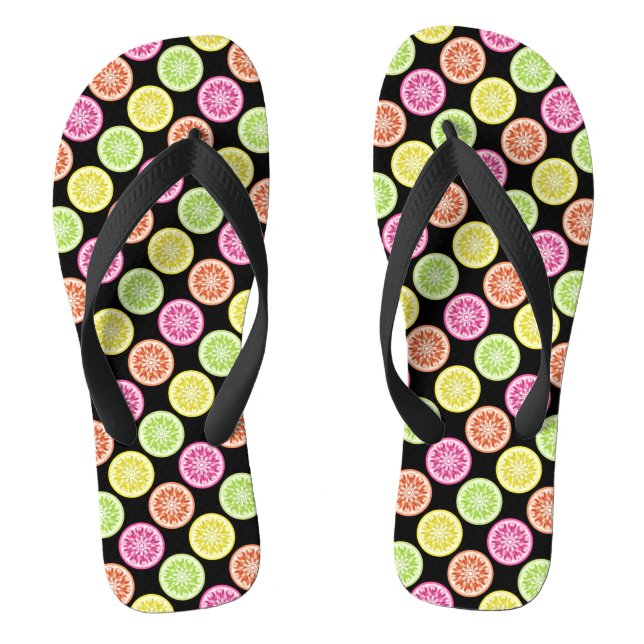 Farbenfrohe Zitrusscheiben Flip Flops (Fußbett)