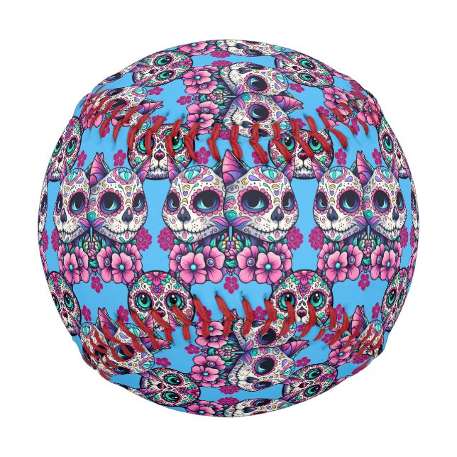 Farbenfrohe Zuckerkatze Muster Baseball (Vorderseite)