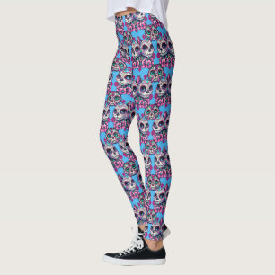 Farbenfrohe Zuckerkatze Muster Leggings